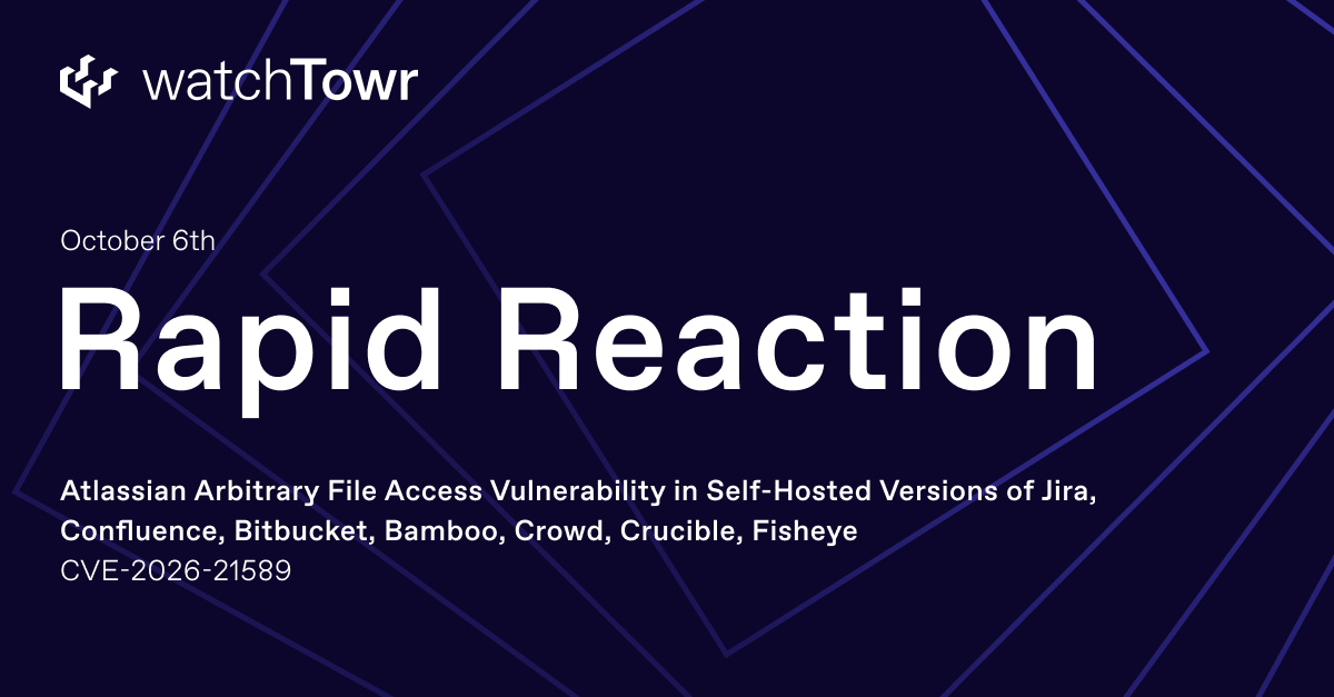Rapid Reaction to CVE-2026-21589 : a critical, unauthenticated Arbitrary File Access vulnerability affecting 8 self-hosted Atlassian Products including Confluence, Jira Software, and more