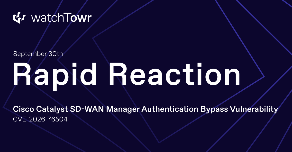 Cisco Catalyst SD-WAN Manager Authentication Bypass (CVE-2026-76504)